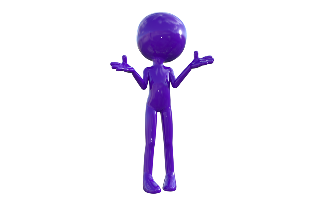 3D model of a person with arms bent at elbow expressing why?