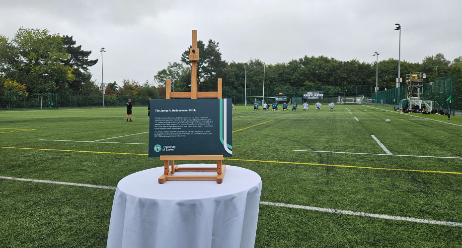 University of Exeter sports pitch named in recognition of alumnus’ generosity  