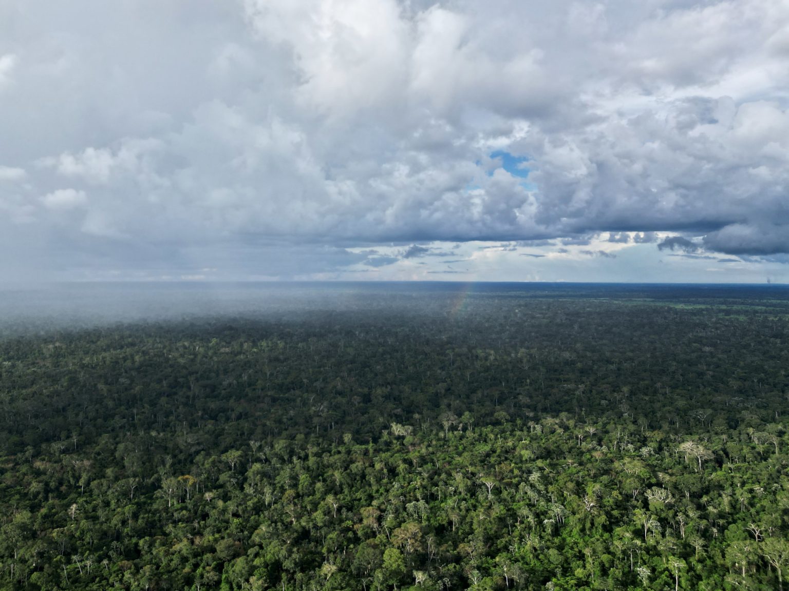 Aerial drone view across the Amazon Arc of Deforestation