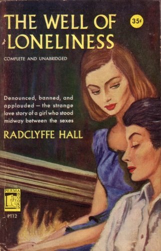 Image of Radclyffe Hall's novel, The Well of Loneliness. Image depicts a painting of two women.