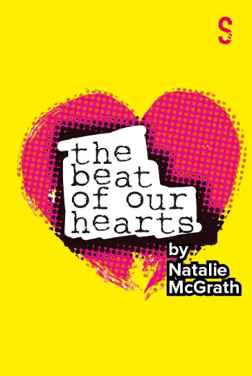 Image of Natalie's playscript, which has a yellow background and the Beat of Our Hearts logo in the middle.