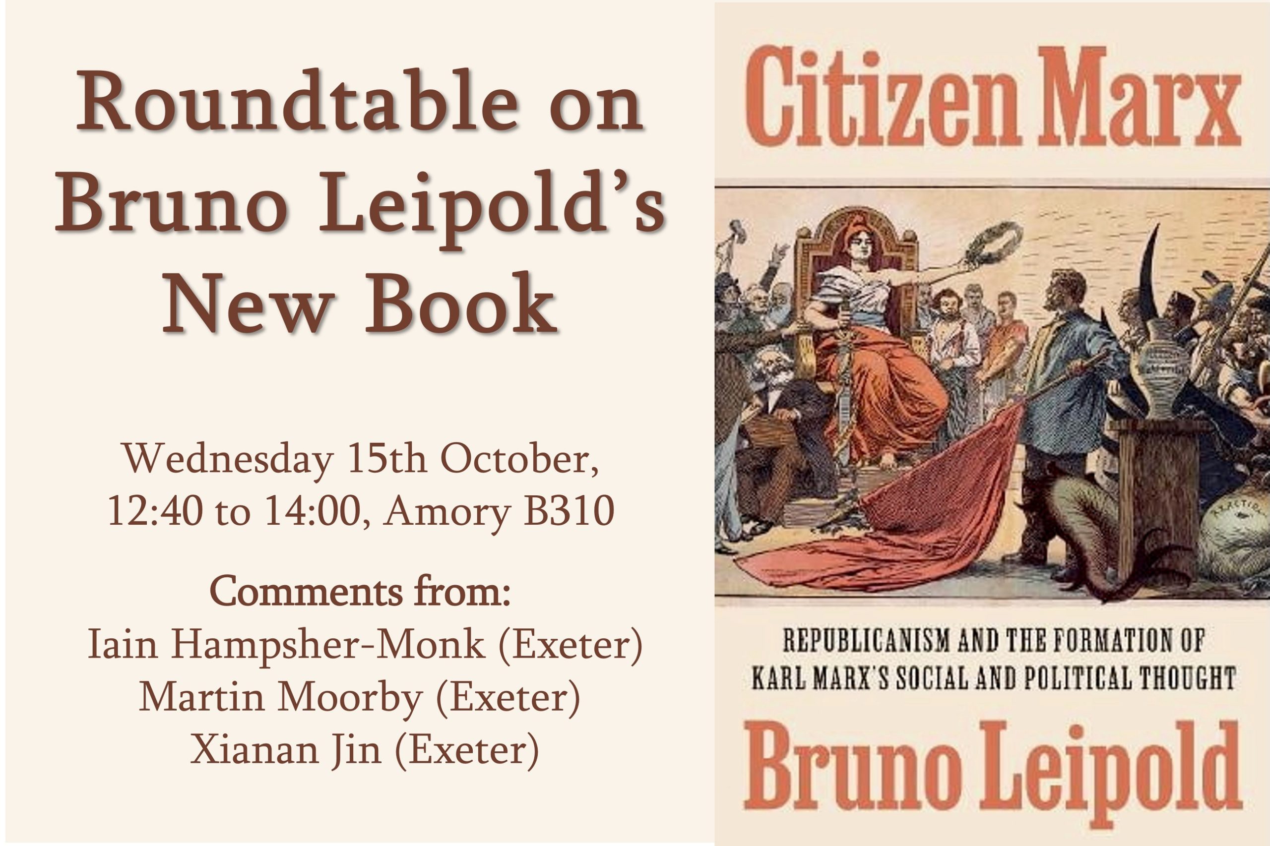 Roundtable on Bruno Leipold’s Citizen Marx on 15 October 2025