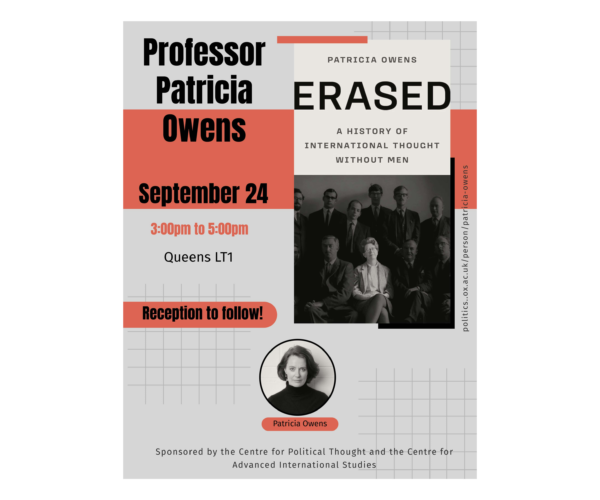 Patricia Owens on Erased: A History of International Thought without Men on 24 September 2025