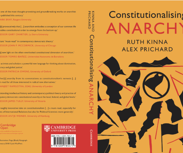 Book Launch on 30 September 2026: Constitutionalising Anarchy by Ruth Kinna and Alex Prichard