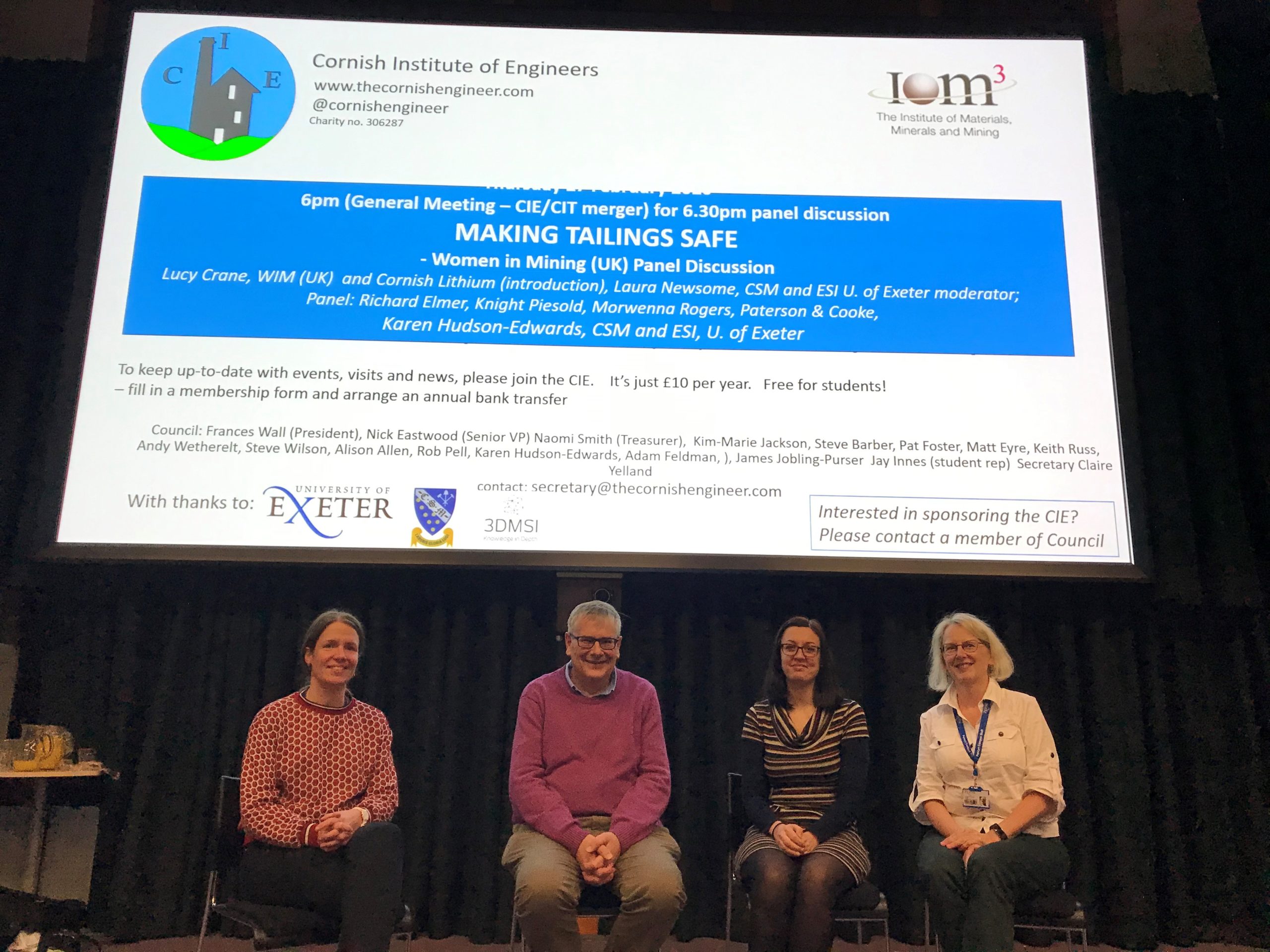 Cornish Institute of Engineers – Women in Mining ‘Making Tailings Safe’ Panel Discussion