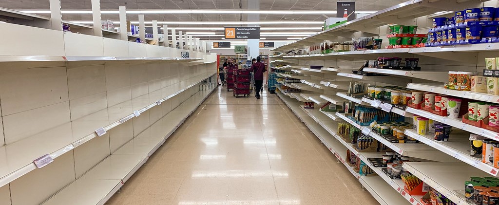 Empty Supermarket Shelves