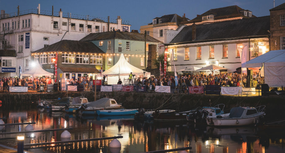 Falmouth harbour at night