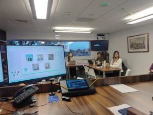 A view of the students in the Moot Court from the presenting desk.