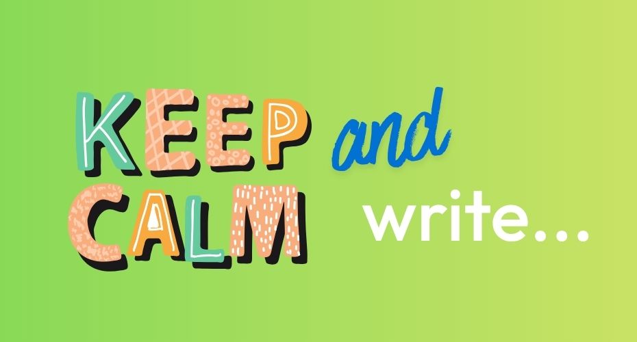 Keep Calm and write in different fonts on a green background
