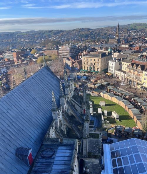 Photo of the city taken from above from the cathedral tower