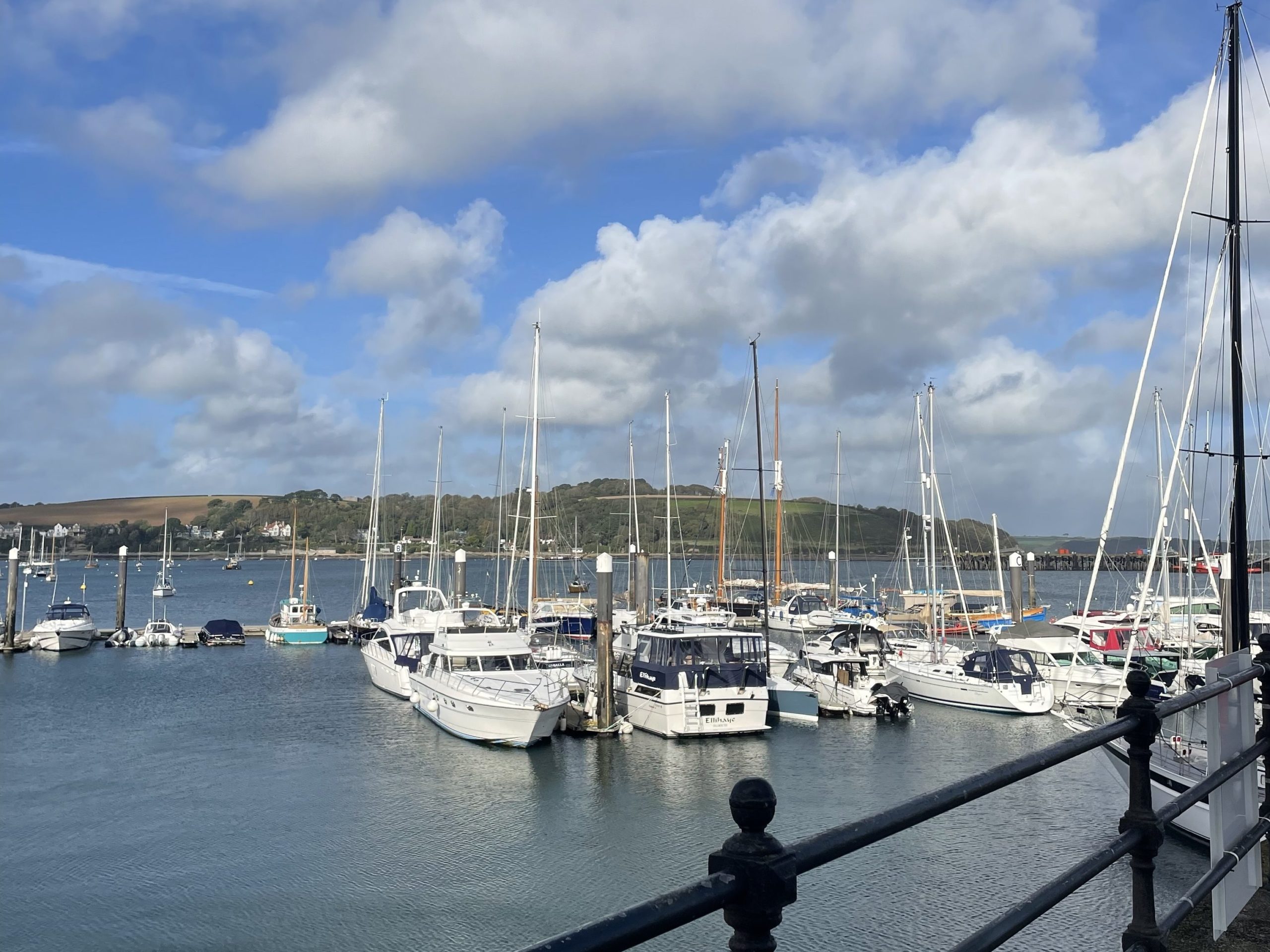 View of boats in Falmouth docks