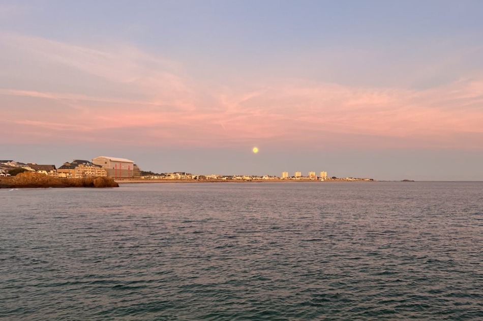 The sunset over St. Saviour (Jersey, CI). 