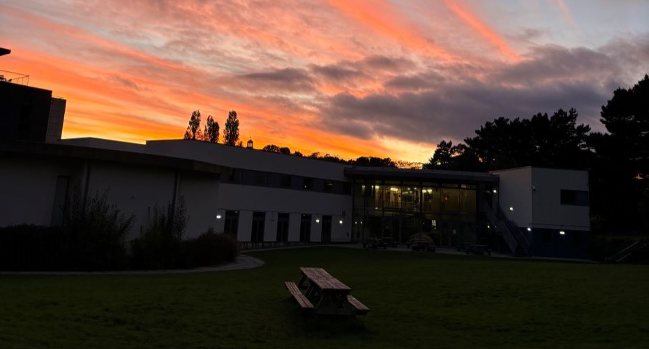 Building at sunset