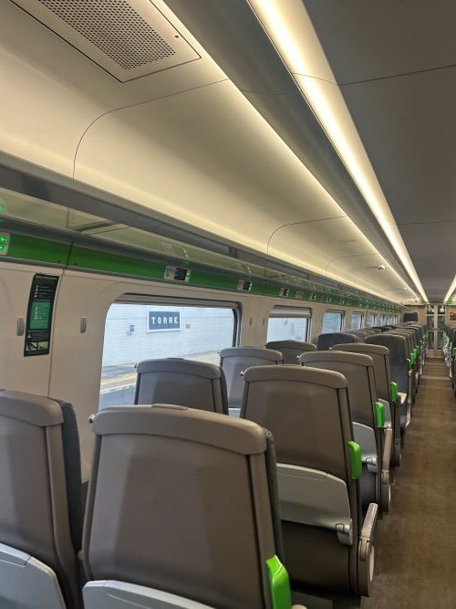 Seats on an empty train