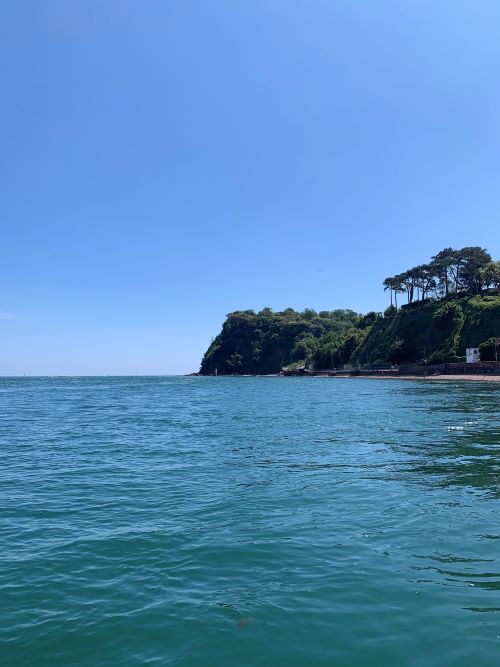Bright blue sea on a sunny day