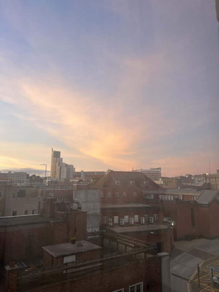 Sunset in Plymouth City Centre