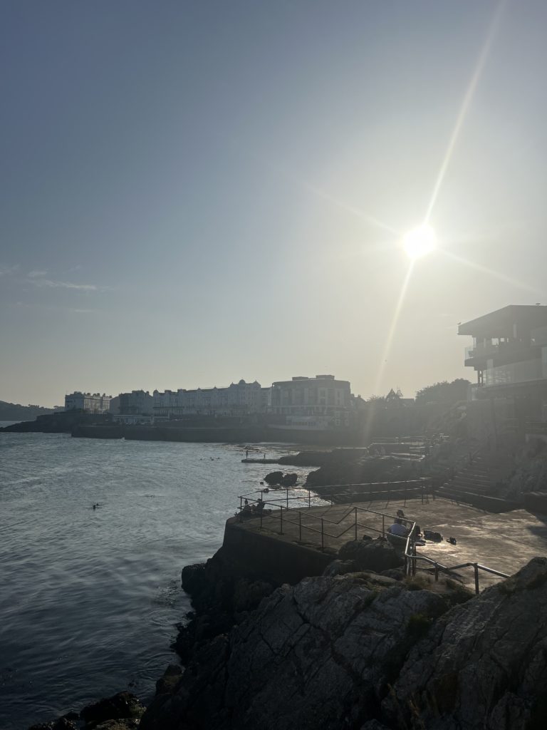 Low evening sun over the Hoe, Plymouth