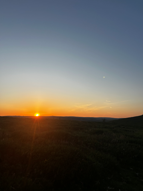 Sunset over moorland