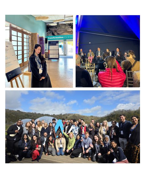 Montage of photos of students on a field trip to the Eden Project