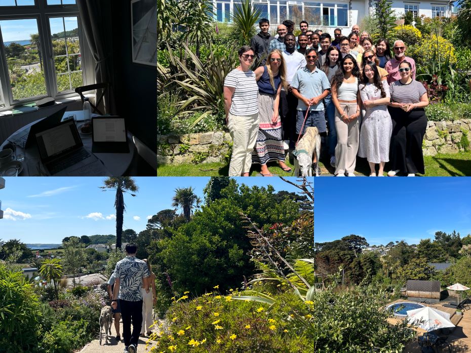 Montage of photos of students in and around the tropical gardens of St Michael's Resort