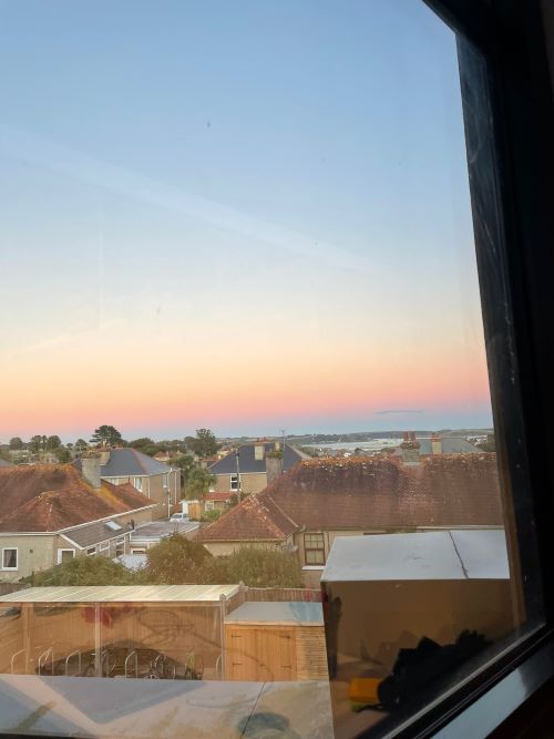 Sunrise over the roofs of Falmouth