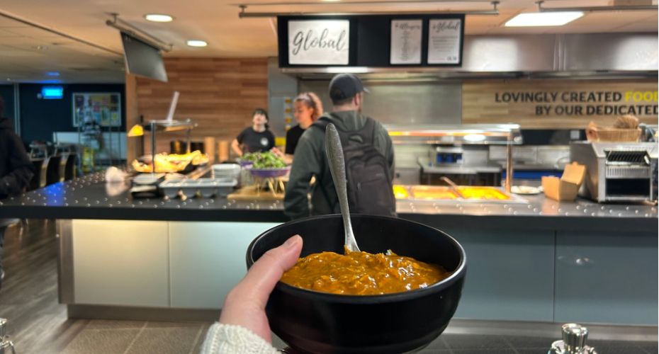 Halal curry at the Stannary cafeteria