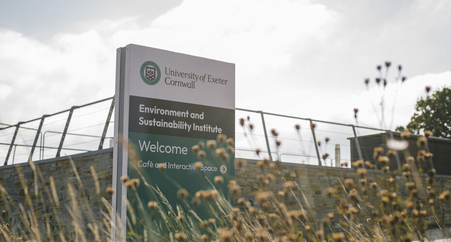 Environment and Sustainability Institute sign, Penryn Campus, Cornwall