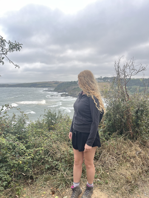 Me looking at the sea view on the coastal path