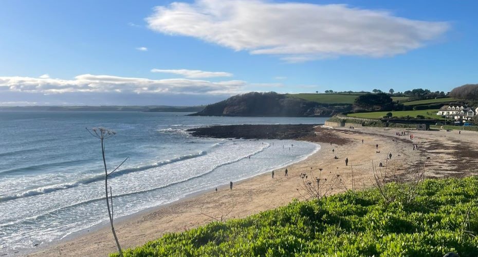 A beach on a sunny day