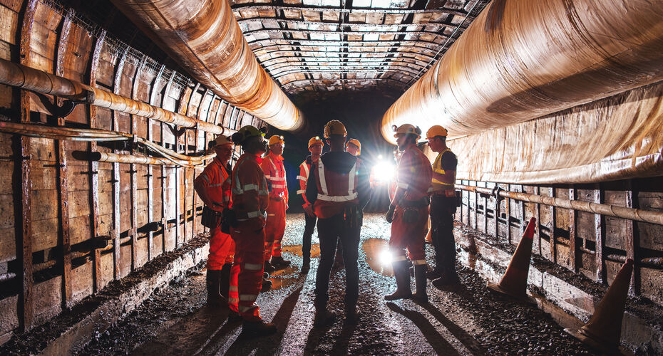 Camborne School of Mines students in a mine