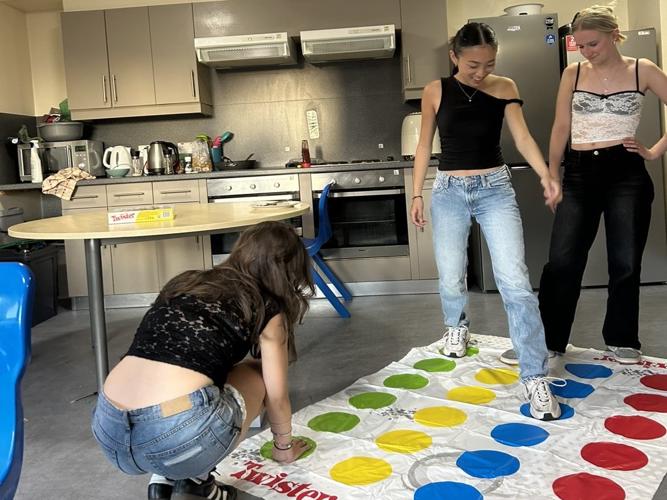 A game of twister whilst at Pre-drinks.