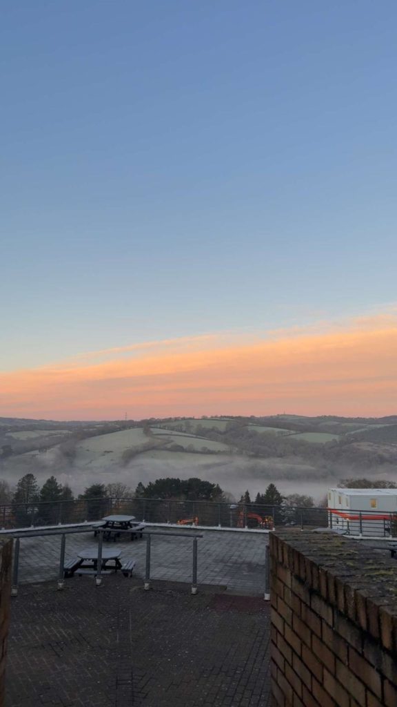 Views over the countryside from University of Exeter catered halls of residence, Holland Hall