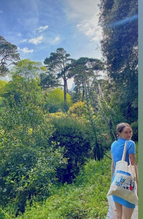Imogen walking through nature