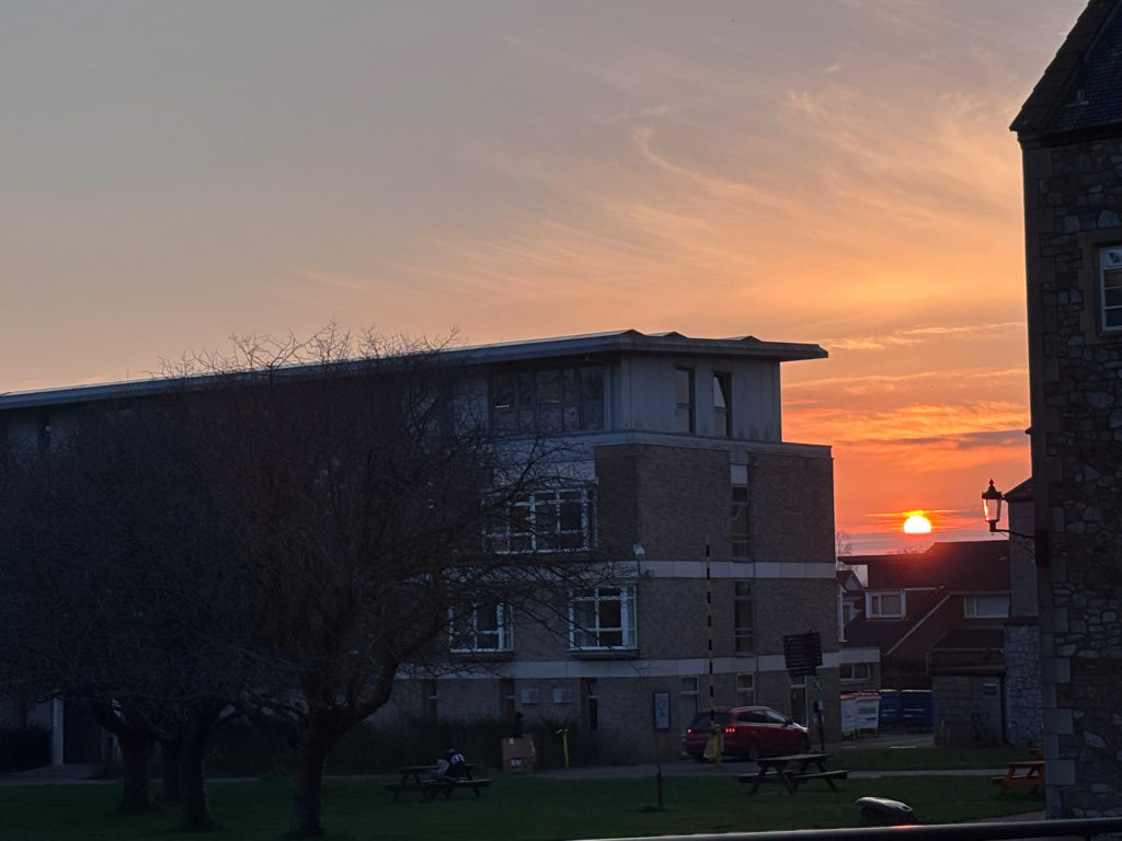 Sunset over campus