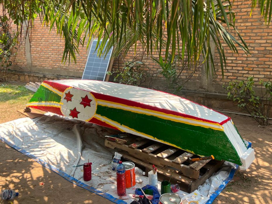 Painted boat in Burundi