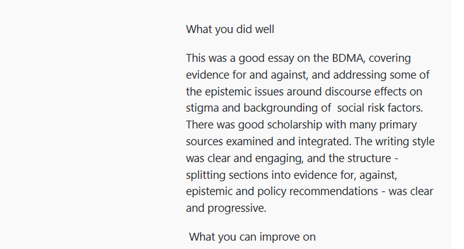 feedback of assignments 