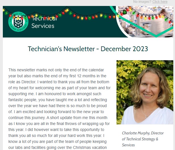 Technician’s Newsletter – December 2023