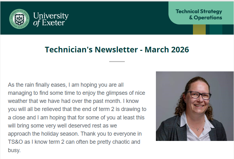 Technician’s Newsletter – March 2026