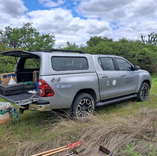 The Guerreira — the Amazon PyroCarbon project 4x4 vehicle packed for fieldwork in the Brazilian Amazon