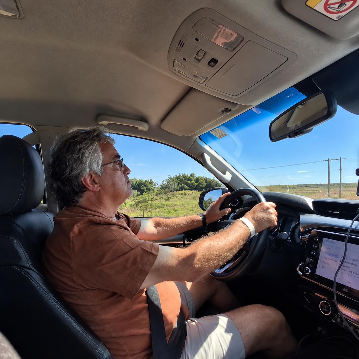Plinio Camargo driving the Guerreira project vehicle across the Brazilian Amazon