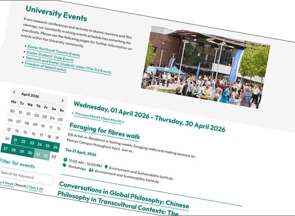 Events pages relaunched using a T4 based system 