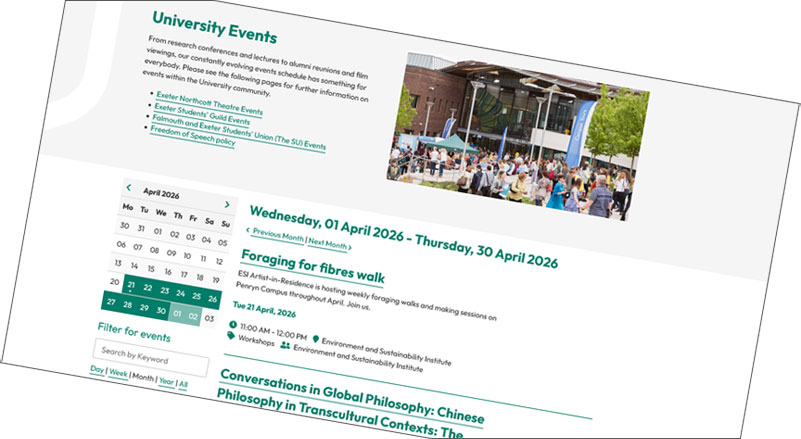 Events pages relaunched using a T4 based system 